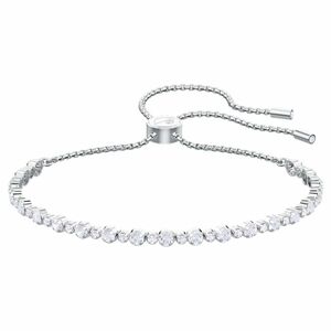 Swarovski Subtle Rhodium-Plated Women's Adjustable Tennis Bracelet